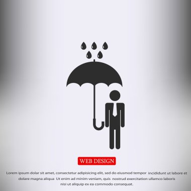 bir şemsiye yağmur simgesi olan adam