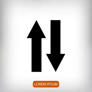 yukarı ve aşağı okları simgeler