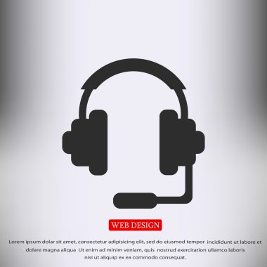 Kulaklık düz simgesi