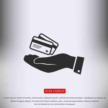 elinde kredi kartı simgesi