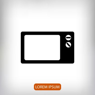 Mikrodalga fırın düz simgesi 