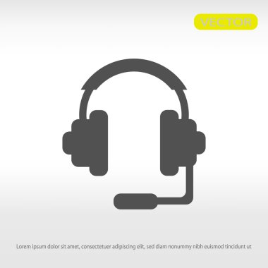 Kulaklık düz simgesi