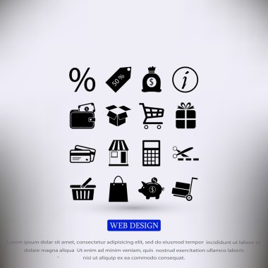 alışveriş simgeleri ayarlandı