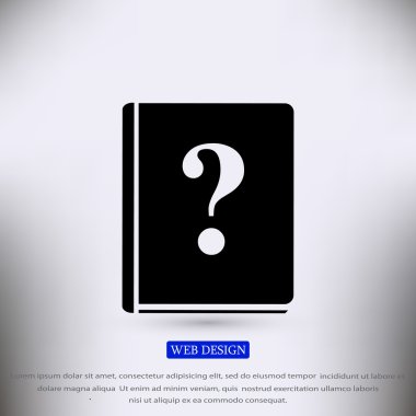 kitap ve soru işareti simgesi