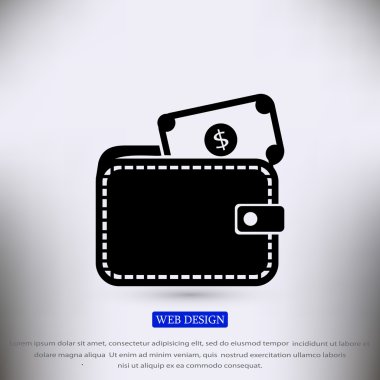 M-cüzdan ile dolar düz simgesi 