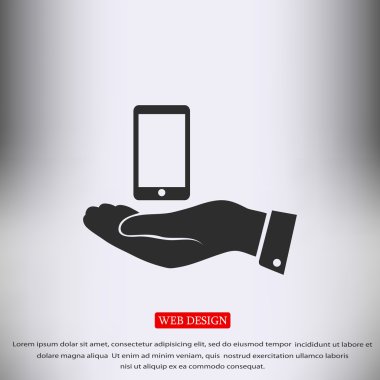 Telefon düz simgesi