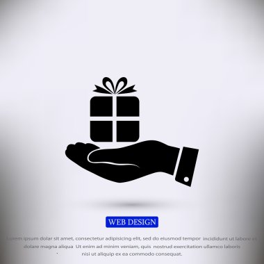 el ve Hediyelik düz simgesi 