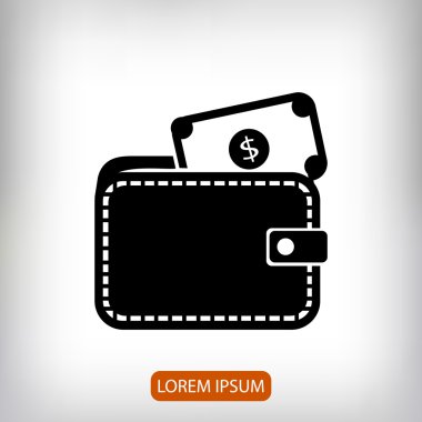 M-cüzdan ile dolar düz simgesi 