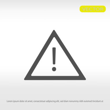 Uyarı yol işareti düz simgesi 