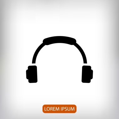 Kulaklık düz simgesi