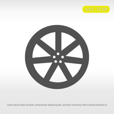 tekerlek disk düz simgesi