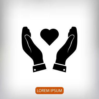 Ellerin simgesinde kalp