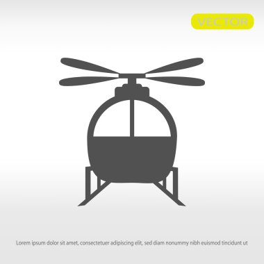 Helikopter düz simgesi