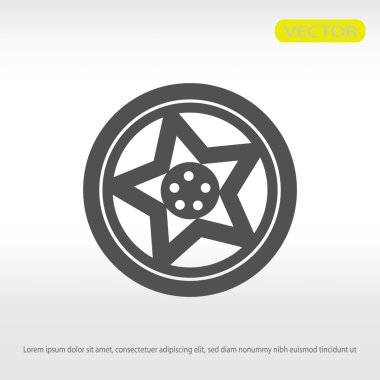 tekerlek disk düz simgesi