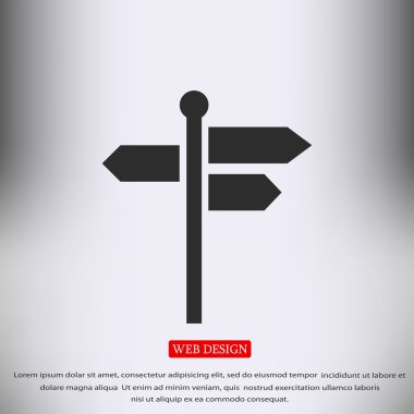 yön tabelası düz simgesi 