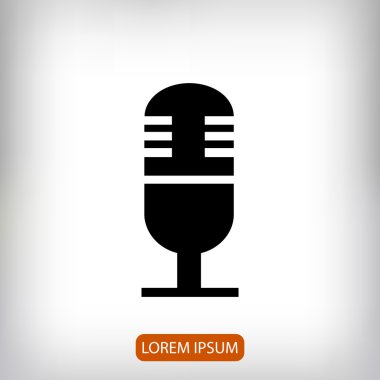 mikrofon düz simgesi