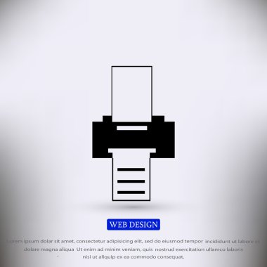 Yazıcı düz simgesi