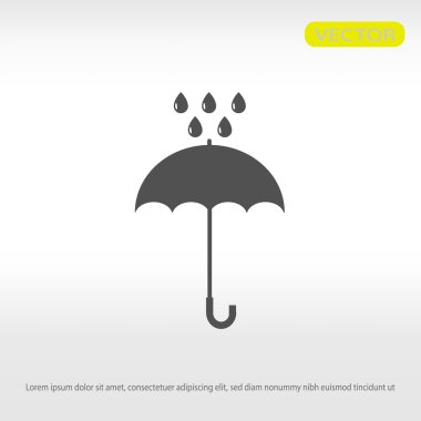 Şemsiye ve yağmur damla simgesi