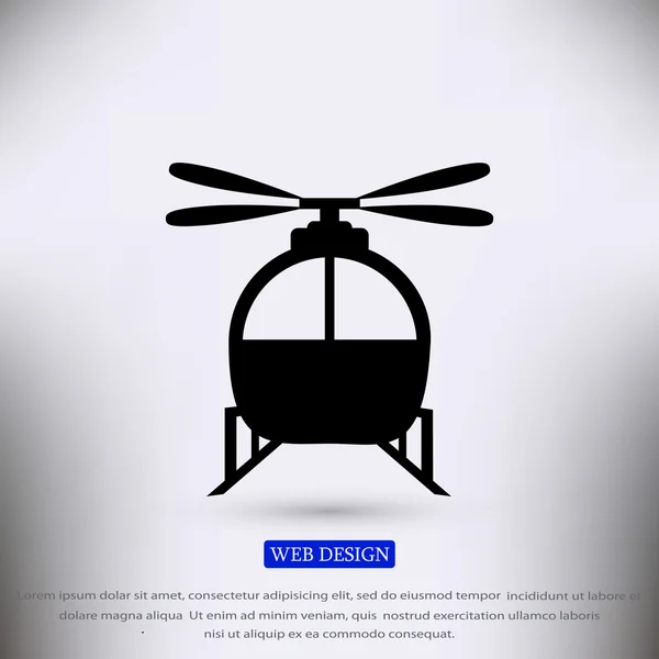Ícone plano helicóptero — Vetor de Stock