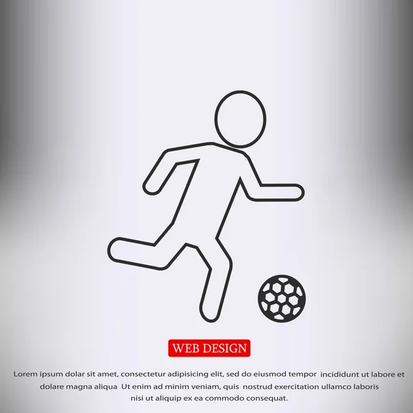 Football, icône de la silhouette du joueur de football — Image vectorielle
