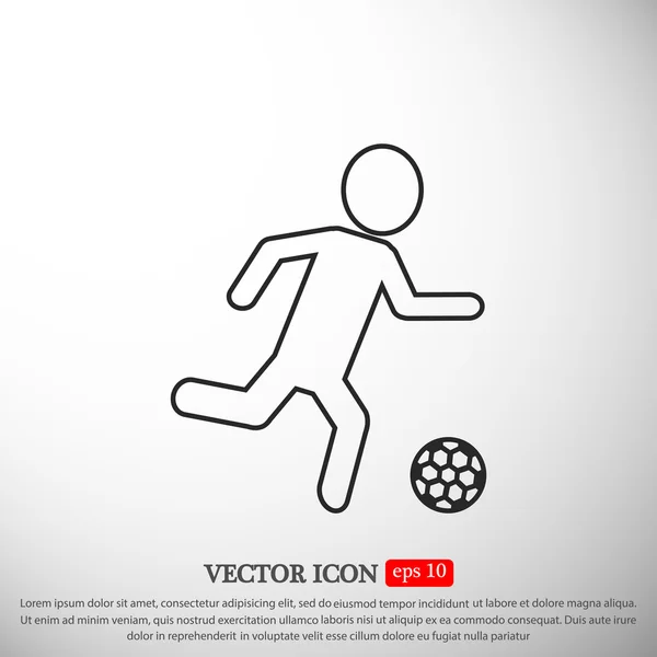 Икона футбола, силуэта футболиста — стоковый вектор