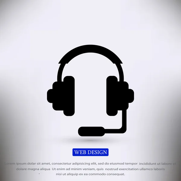 Auriculares icono plano — Vector de stock