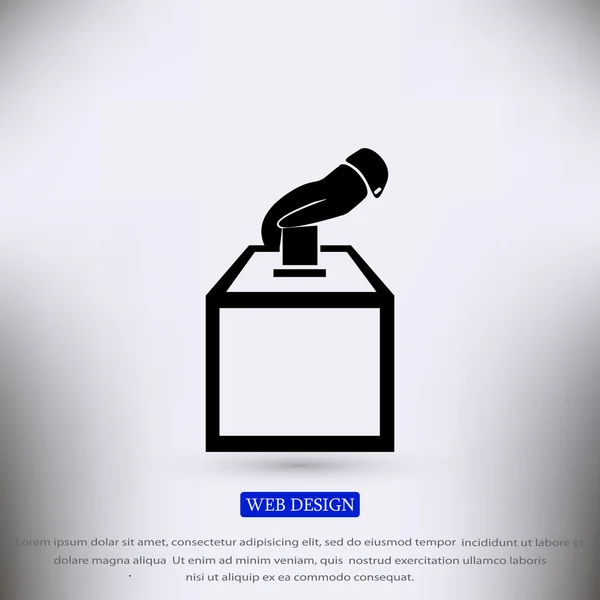 Bulletin de vote icône plate — Image vectorielle