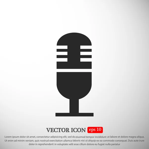 Microphone flat icon — Stock Vector