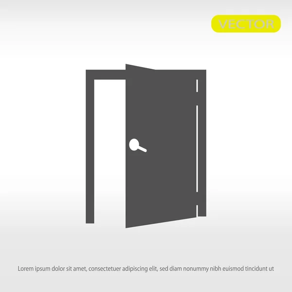 Porte ouverte icône plate — Image vectorielle