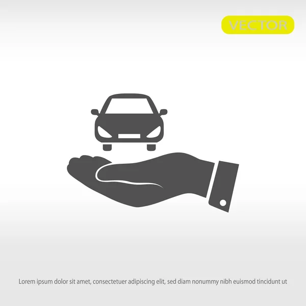 Εικονόγραμμα του εικονιδίου του αυτοκινήτου στο χέρι — Διανυσματικό Αρχείο