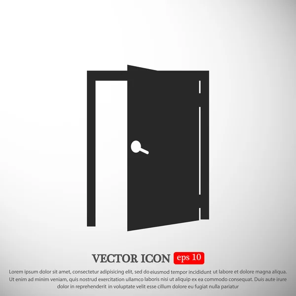 Porte ouverte icône plate — Image vectorielle