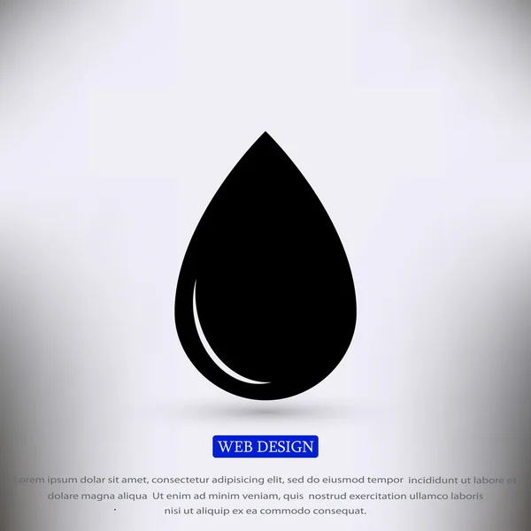 Icône de goutte noire — Image vectorielle