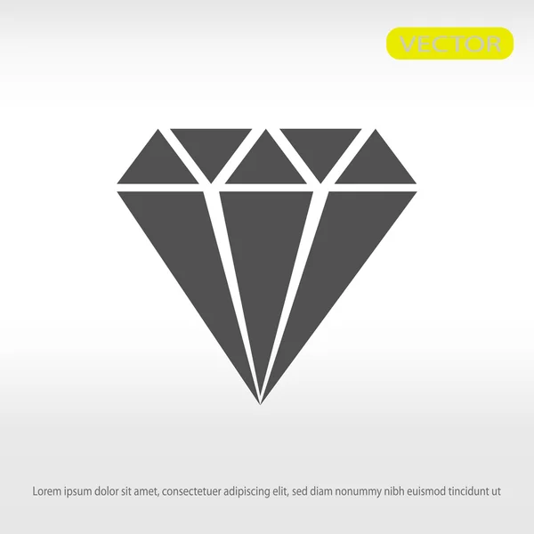 Icône plate diamant — Image vectorielle