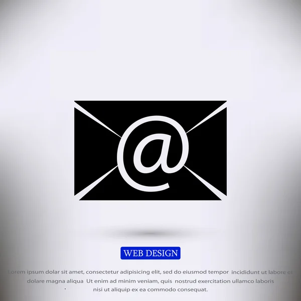 Message e-mail icône plate — Image vectorielle