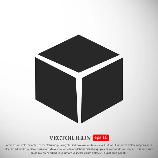 Icône plate cube — Image vectorielle