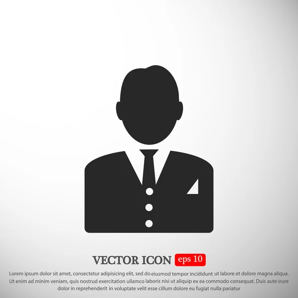 Homme d'affaires Icône plate — Image vectorielle