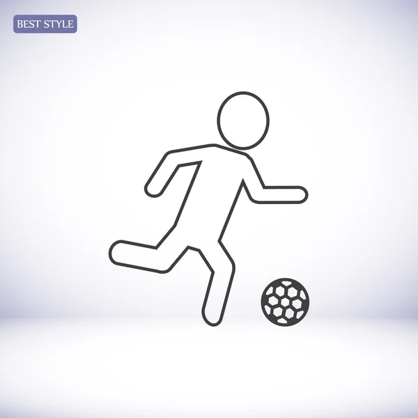 Voetbal, voetbal speler silhouet pictogram — Stockvector