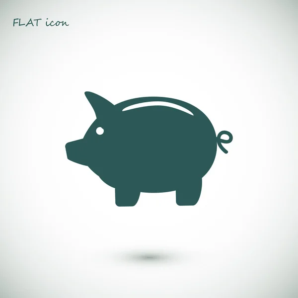 Sparschwein - Geld sparen flach Symbol — Stockvektor