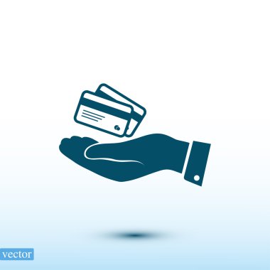 elinde kredi kartı simgesi