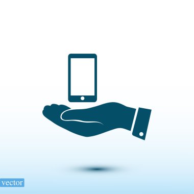 elinde cep telefonu simgesi