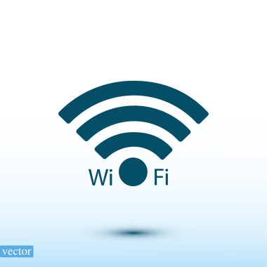 Wi-fi düz simgesi