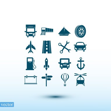 taşıma düz simgeler 