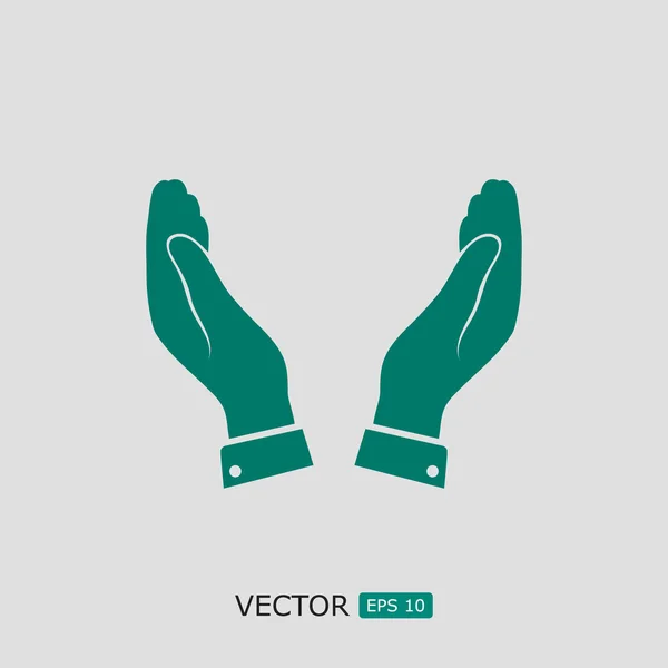 Manos icono plano — Vector de stock
