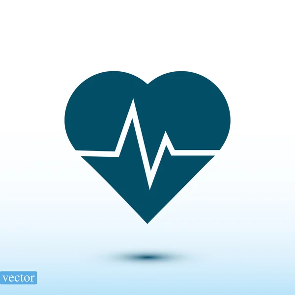 Heartbeat platte pictogram — Stockvector