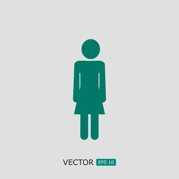 Femme Icône plate — Image vectorielle