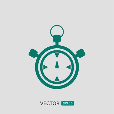 Stopwatch Düz Simgesi