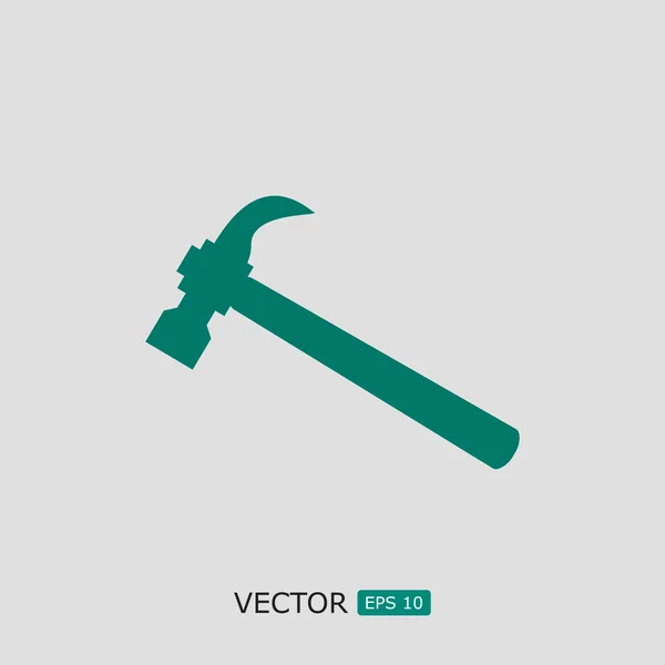 Hamer platte pictogram — Stockvector