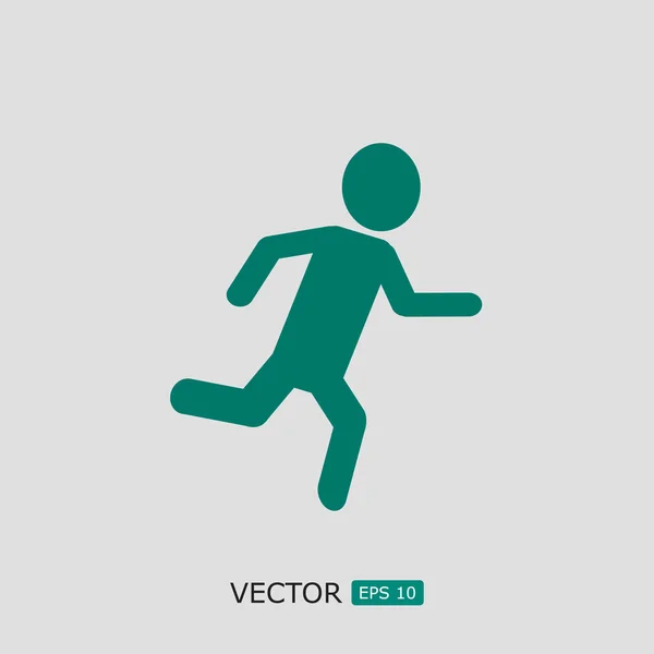 Correr icono plano — Vector de stock