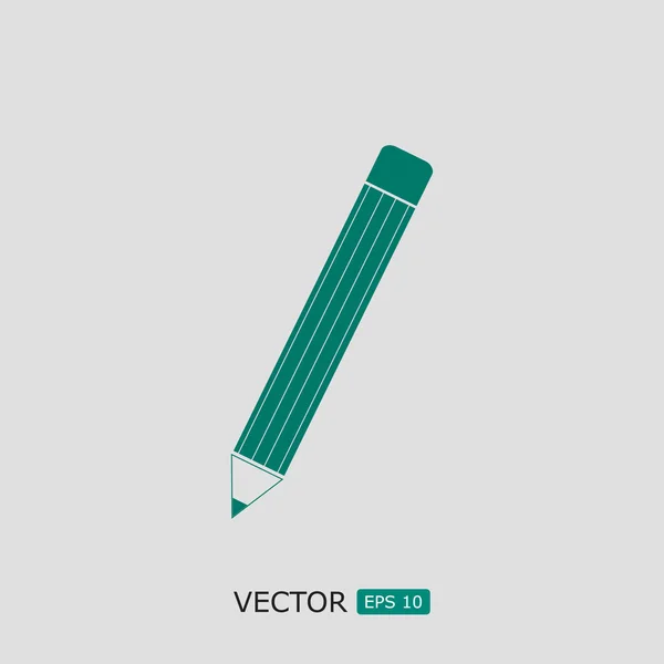 Creion pictogramă plată — Vector de stoc