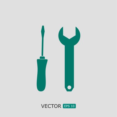İngiliz anahtarı ve tornavida simgesi